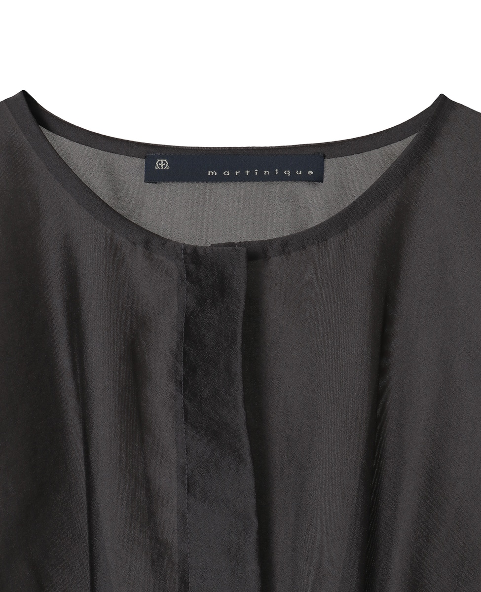 美品 マルティニーク 2,8万円 ティアードブラウス ギャザーブラウス C393 美品 マルティニーク 2,8万円 ティアードブラウス ギャザー