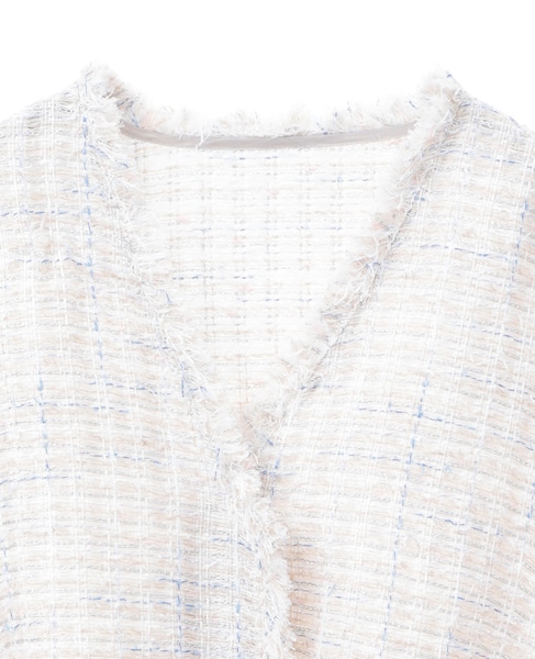 ツイードブラウスジャケット（セットアップ可） 詳細画像 オフ 3