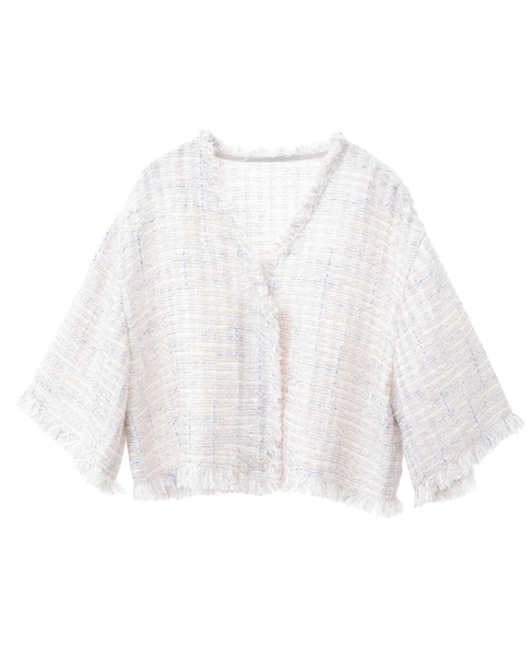 ツイードブラウスジャケット（セットアップ可） 詳細画像 オフ 7