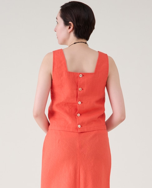 ウォッシュリネンノースリーブブラウス（セットアップ可） 詳細画像 レッド 3