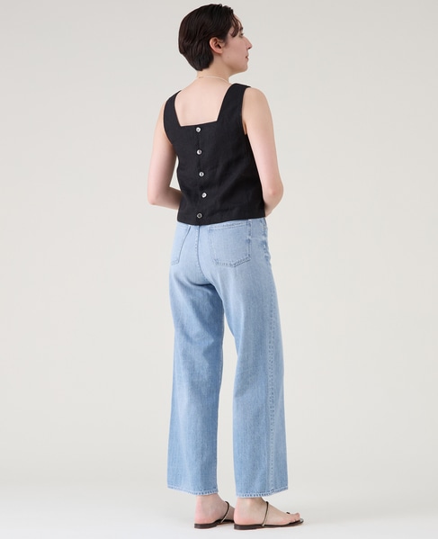 ウォッシュリネンノースリーブブラウス（セットアップ可） 詳細画像 ブラック 6