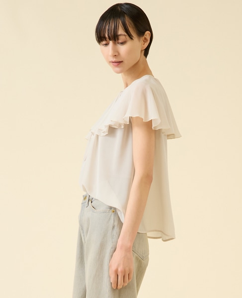 シフォンジョーゼットブラウス 詳細画像 オフベージュ 2