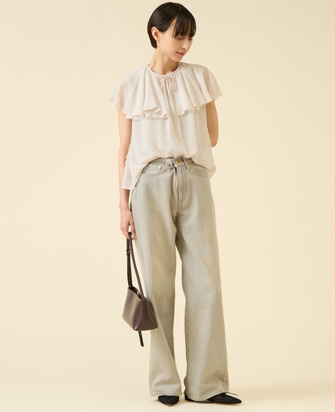 シフォンジョーゼットブラウス 詳細画像 オフベージュ 4