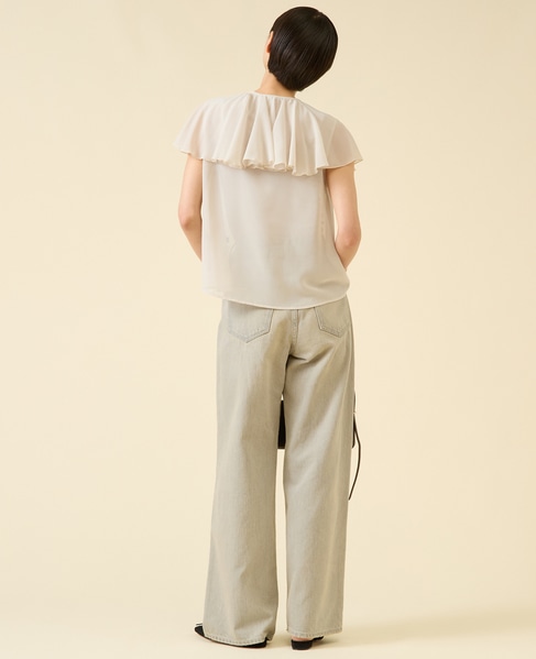 シフォンジョーゼットブラウス 詳細画像 オフベージュ 6