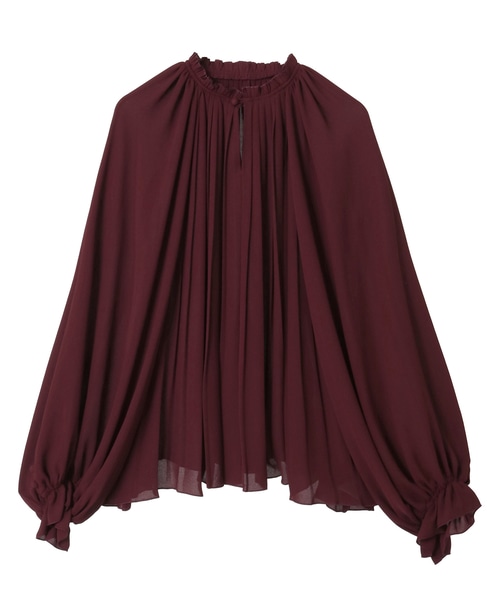 プリーツブラウス 詳細画像 ボルドー 1