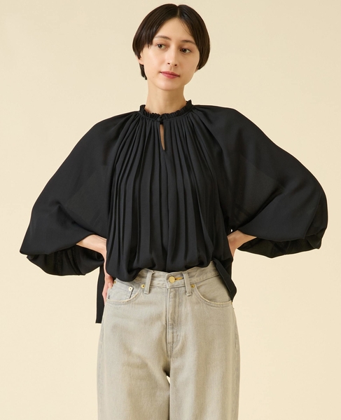 プリーツブラウス 詳細画像 ブラック 1