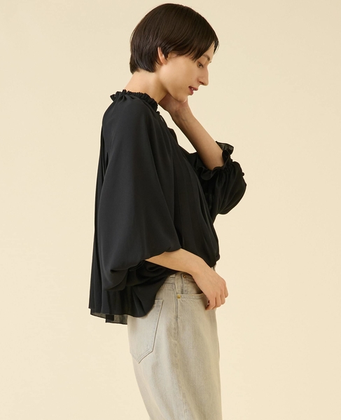 プリーツブラウス 詳細画像 ブラック 4