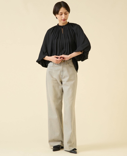 プリーツブラウス 詳細画像 ブラック 5