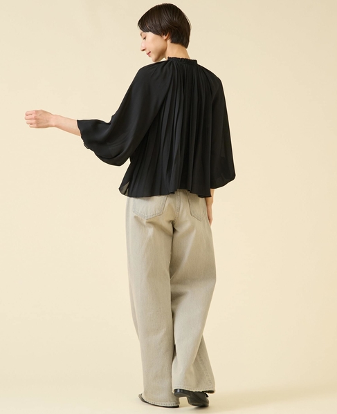 プリーツブラウス 詳細画像 ブラック 8