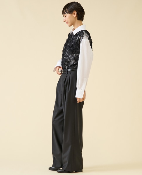 テープ刺繍ブラウス 詳細画像 ブラック 5