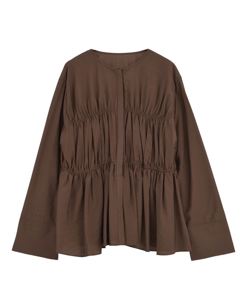 モダールシルクティアードブラウス 詳細画像 ブラウン 2