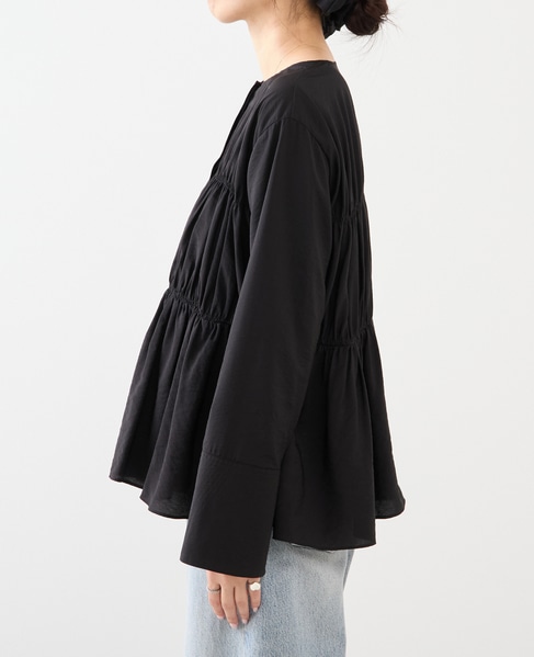 モダールシルクティアードブラウス 詳細画像 ブラック 15