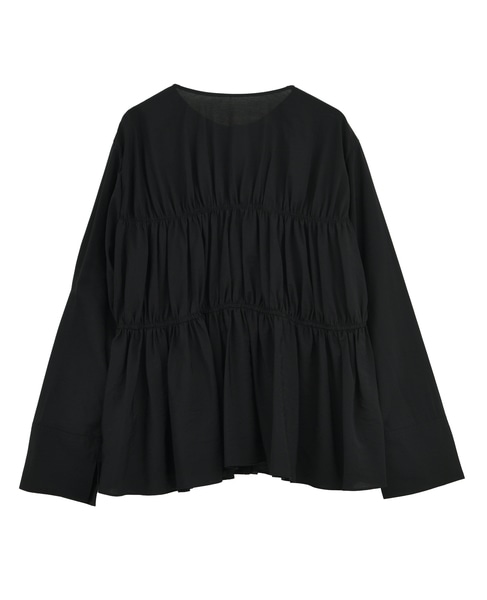 モダールシルクティアードブラウス 詳細画像 ブラック 20