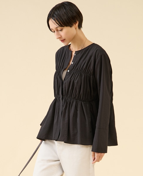 モダールシルクティアードブラウス 詳細画像 ブラック 5