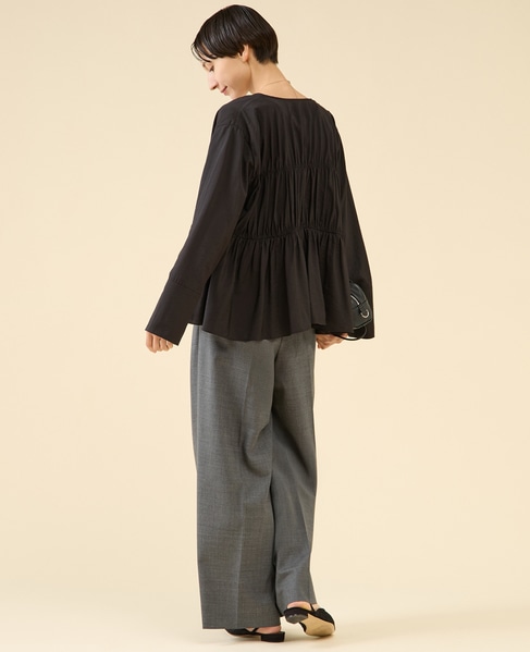 モダールシルクティアードブラウス 詳細画像 ブラック 9