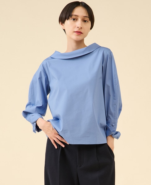 ボートネックブラウス 詳細画像 サックス 1