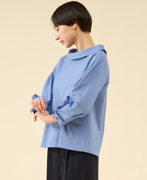 ボートネックブラウス 詳細画像 サックス 2