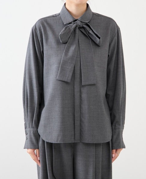 シアーウールボータイブラウス 詳細画像 グレー 13