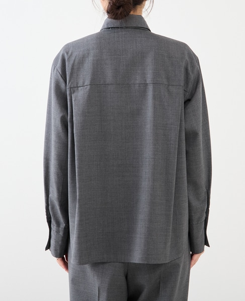 シアーウールボータイブラウス 詳細画像 グレー 15