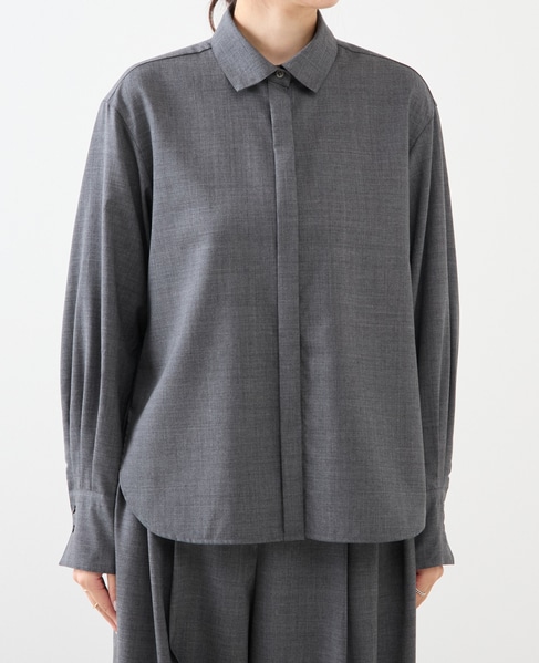 シアーウールボータイブラウス 詳細画像 グレー 18