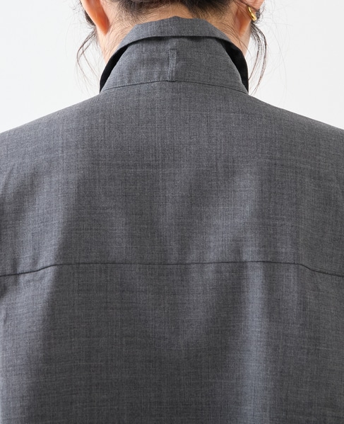 シアーウールボータイブラウス 詳細画像 グレー 19