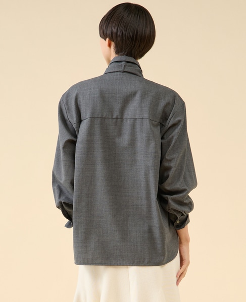 シアーウールボータイブラウス 詳細画像 グレー 3