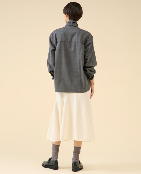 シアーウールボータイブラウス 詳細画像 グレー 9