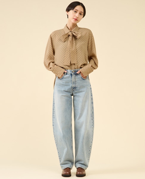 シアーウールボータイブラウス 詳細画像 ドット 4