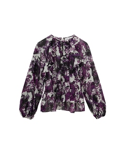 【l’heritage martinique/レリタージュ マルティニーク】ガーデンフラワープリントブラウス（セットアップ可）