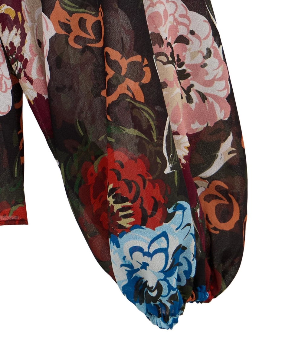 martinique マルティニーク/フラワーペプラムブラウス martinique/タフタヴィンテージフラワーペプラムブラウス