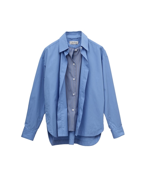 【l’heritage martinique/レリタージュ マルティニーク】トマスメイソン フェイクレイヤードシャツ 詳細画像 サックスストライプ 1