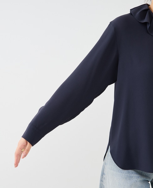 アシンメトリーカラーブラウス 詳細画像 ネイビー 10