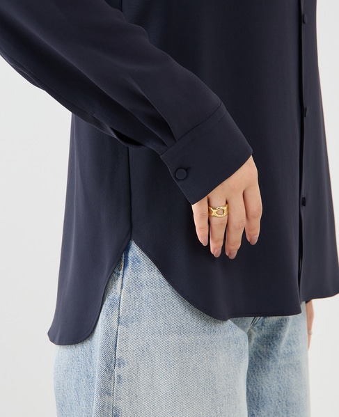 アシンメトリーカラーブラウス 詳細画像 ネイビー 11