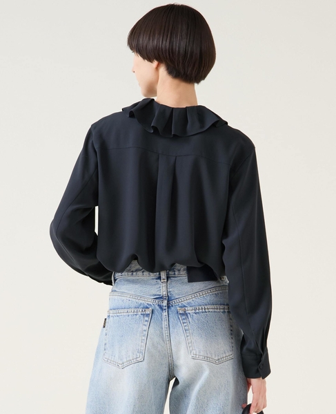 アシンメトリーカラーブラウス 詳細画像 ネイビー 3