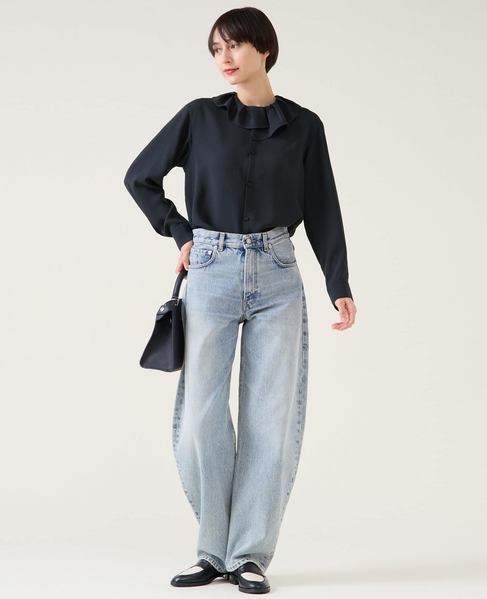 アシンメトリーカラーブラウス 詳細画像 ネイビー 4