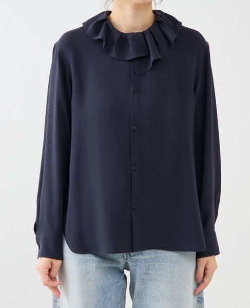 アシンメトリーカラーブラウス 詳細画像 ネイビー 7