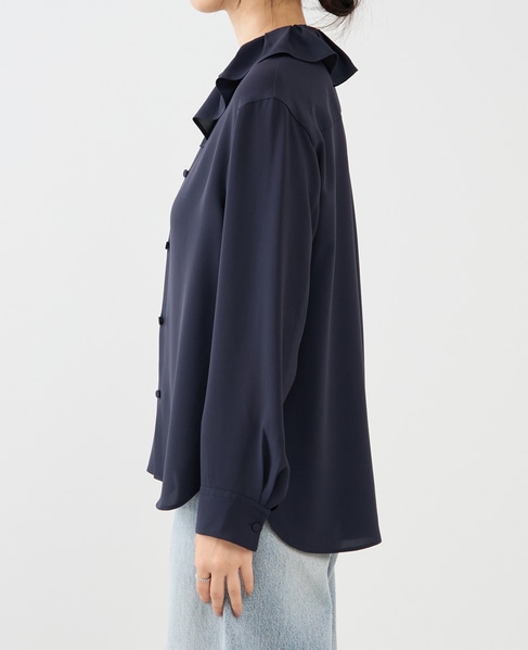 アシンメトリーカラーブラウス 詳細画像 ネイビー 8