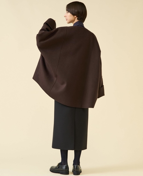 《追加》ウールリバーノーカラーコート 詳細画像 ブラウン 11