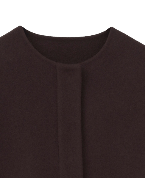 《追加》ウールリバーノーカラーコート 詳細画像 ブラウン 18