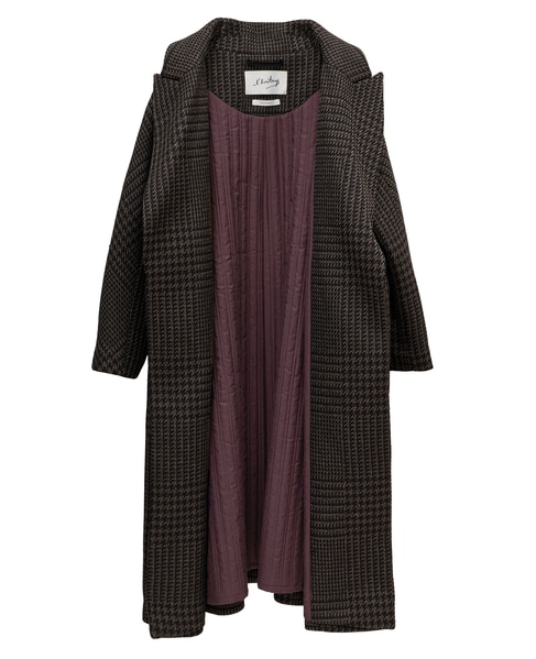 【l’heritage martinique/レリタージュ マルティニーク】ビッググレンチェックガウンコート 詳細画像 ブラウンチェック 3