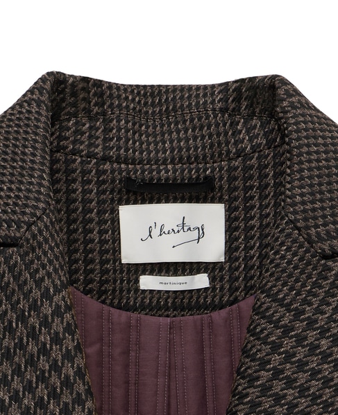 【l’heritage martinique/レリタージュ マルティニーク】ビッググレンチェックガウンコート 詳細画像 ブラウンチェック 5