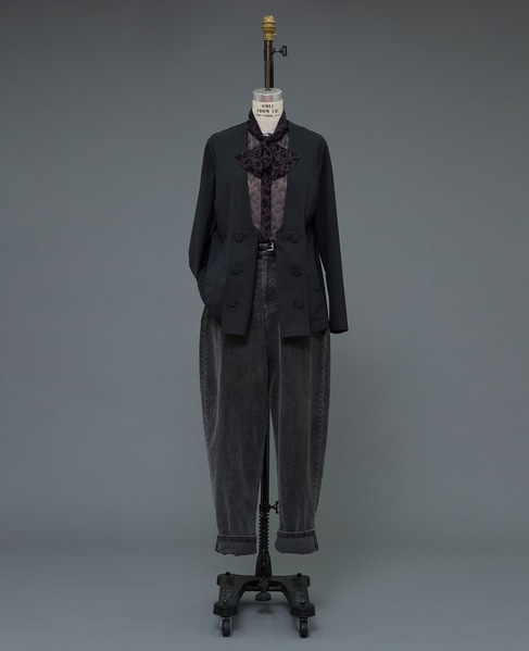 【l’heritage martinique/レリタージュ マルティニーク】T/R2WAYストレッチダブルスプレテッドジャケット（セットアップ可） 詳細画像 ブラック 10