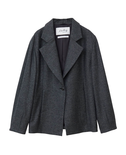 【l’heritage martinique/レリタージュ マルティニーク】ラメホームスパンテーラードジャケット（セットアップ可） 詳細画像 チャコール 12