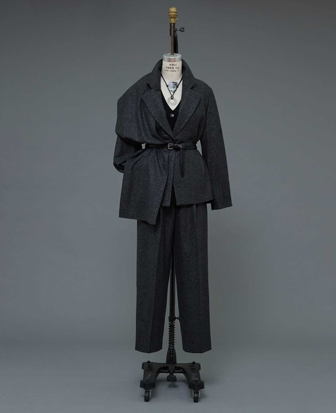 【l’heritage martinique/レリタージュ マルティニーク】ラメホームスパンテーラードジャケット（セットアップ可） 詳細画像 チャコール 15