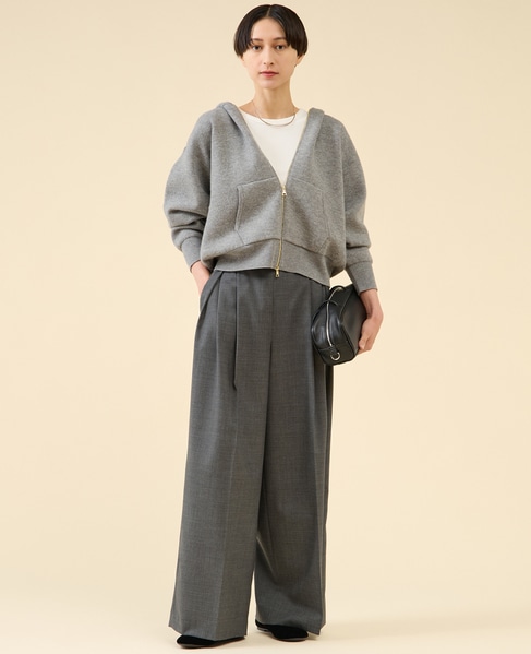 シアーウールワイドパンツ 詳細画像 グレー 4