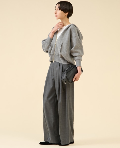 シアーウールワイドパンツ 詳細画像 グレー 6