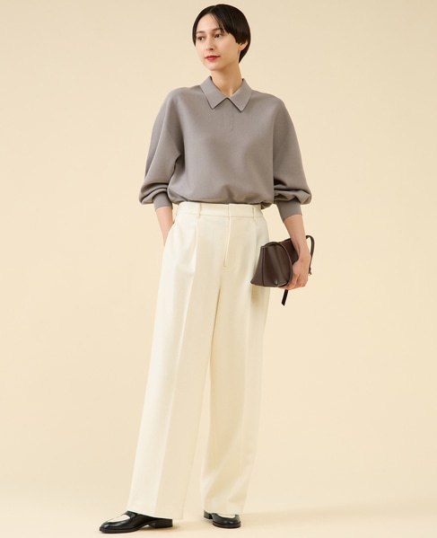 ウールジャージーワイドパンツ（セットアップ可） 詳細画像 オフ 10