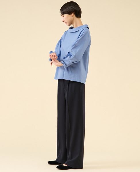 ウールジャージーワイドパンツ（セットアップ可） 詳細画像 ネイビー 4