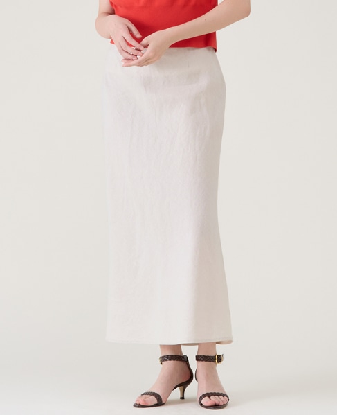 ウォッシュリネンスカート（セットアップ可） 詳細画像 生成り 3