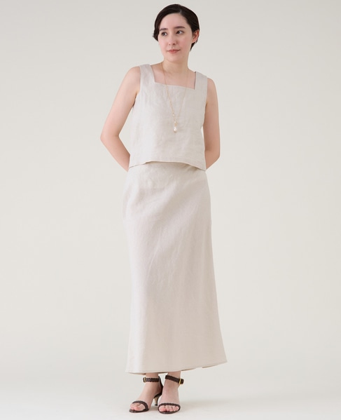 ウォッシュリネンスカート（セットアップ可） 詳細画像 生成り 7